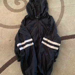 Forever 21 crop black jacket, zip up, with few strips on elbows